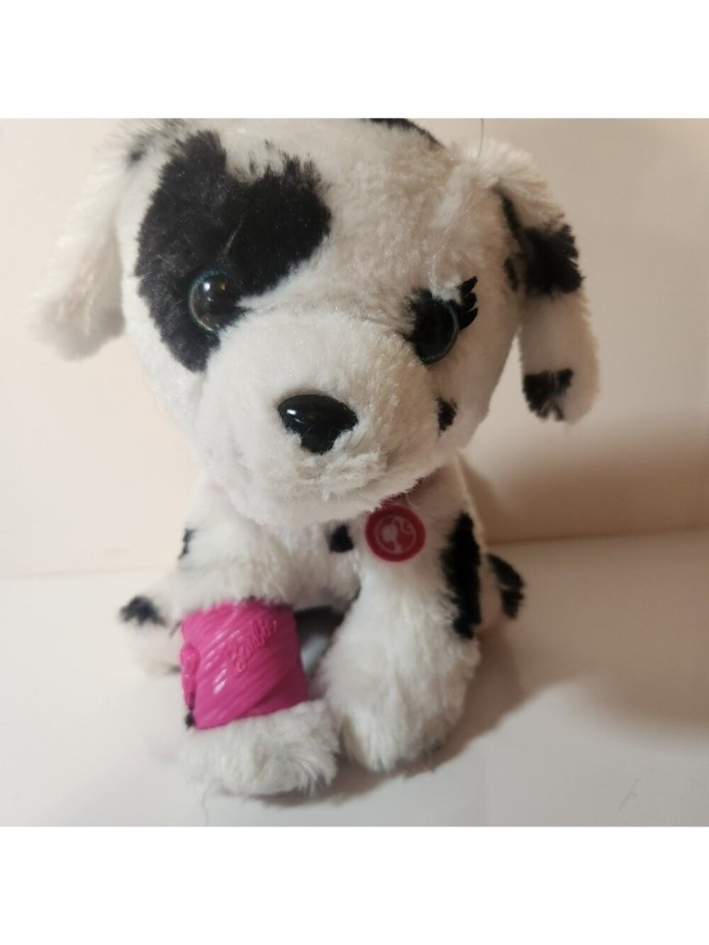 Barbie Dalmatian Puppy Plush Dog Pink Collar Bandage Mattel 2020 Stuffed Animal